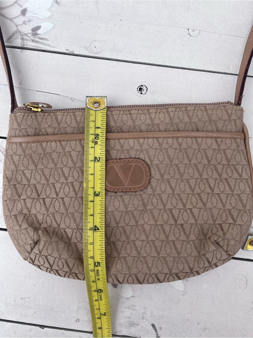 Valentino Garavani Brown Beige Monogram Crossbody Bag - Picture 9 of 11